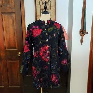 🎉Host Pick🎉NWT Chico's Bali Night Black Floral Sarah Jacket
